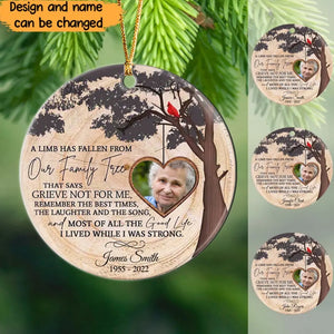 Personalized A Limb Has Fallen From Our Family Tree  Memorial Wooden Ornament Printed HTHVQ23807