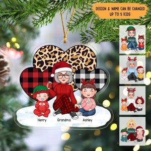 Personalized Grandma & Kids Custom Name Christmas Gift Acrylic Ornament Printed LDMLVA231177