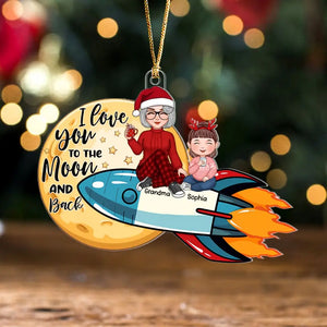 Personalized I Love You To The Moon And Back Grandma & Kids Christmas Gift Acrylic Ornament Printed VQ231256