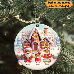 Personalized Family Snow House Christmas Gift Ceramic Ornament Printed MTHN231266
