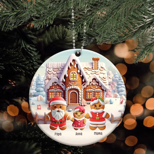Personalized Family Snow House Christmas Gift Ceramic Ornament Printed MTHN231266