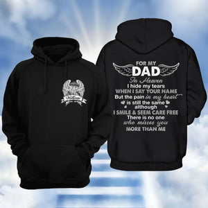 Personalized Upload Your Photo Custom Name & Time Dad Memorial Hoodie 2D Printed VQ231377