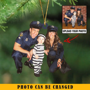 Personalized Upload Your Photo Police Family Acrylic Ornament Printed KVH231454