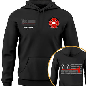 Personalized US Firefighter Custom Name & ID Hoodie 2D Printed VQ231749