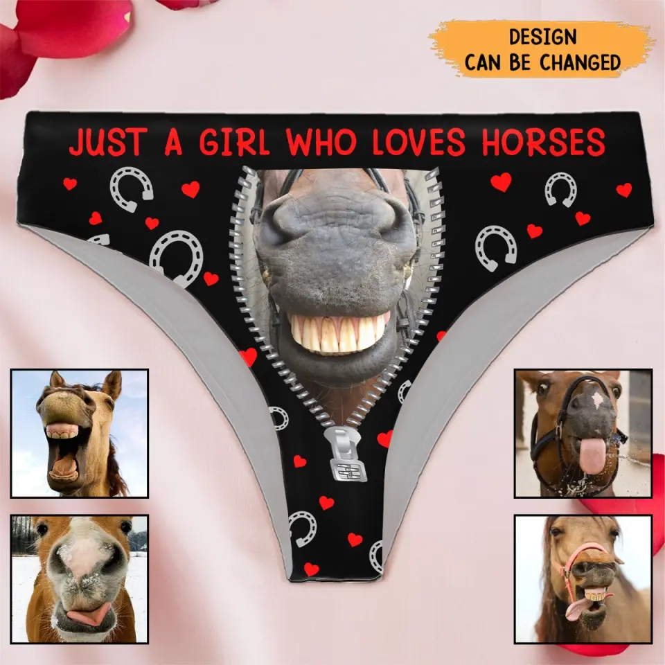 Personalized Valentine Gifts For Horse Lady Horse Girl Funny Low Waist Underwear KVH24282
