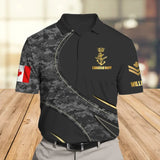 Personalized Canadian Veteran Solider Rank Camo Gift For Dad Polo Shirts 3D Printed AHLVA24152