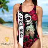 APRIL GIRL WITH BEAUTIFUL ROSES SWIMSUIT