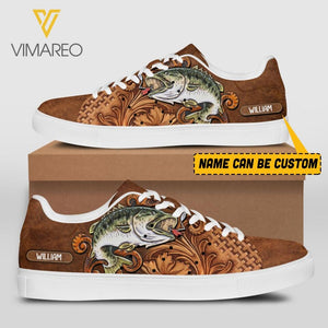 Personalized Fishing Leather Shoes 22MAR-HQ19