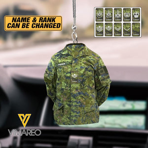 PERSONALIZED CANADIAN VETERAN CAMO CAR HANGING ORNAMENT MTHC2103