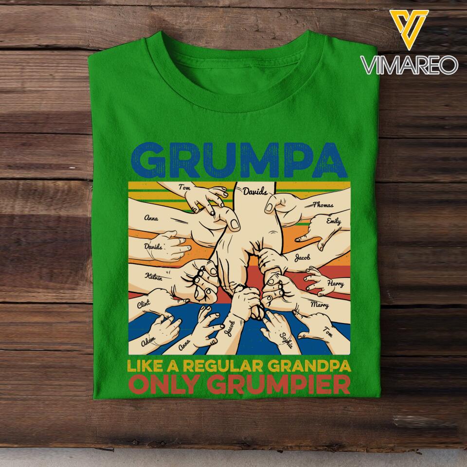 Personalized Grumpa & kid name for Father's day gift shirt