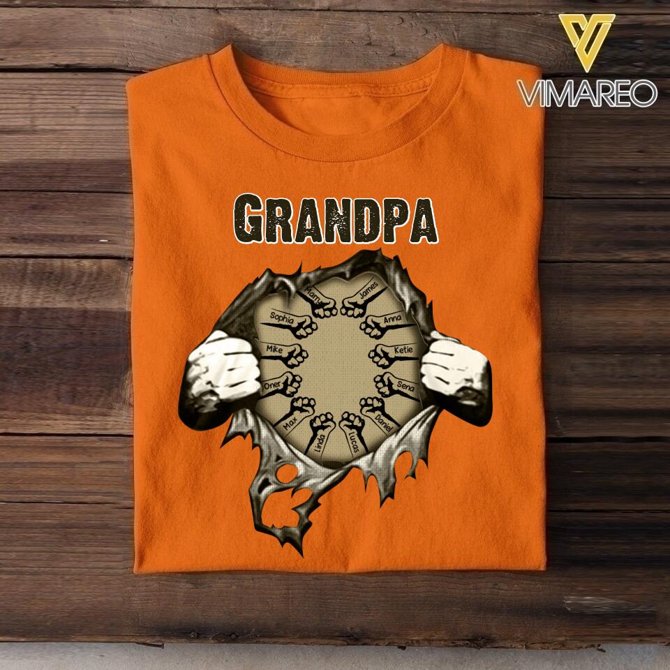Personalized Grandpa Tshirt Printed 22MAY-LN25