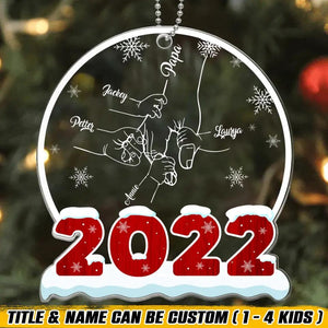 Personalized 2022 Christmas Papa Kid Name Acrylic/Plastic Ornament Printed QTHQ0211