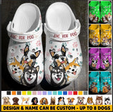 Personalized Dog Lovers Paw Colorfull Clog Slipper Shoes Printed 23FEB-HQ13