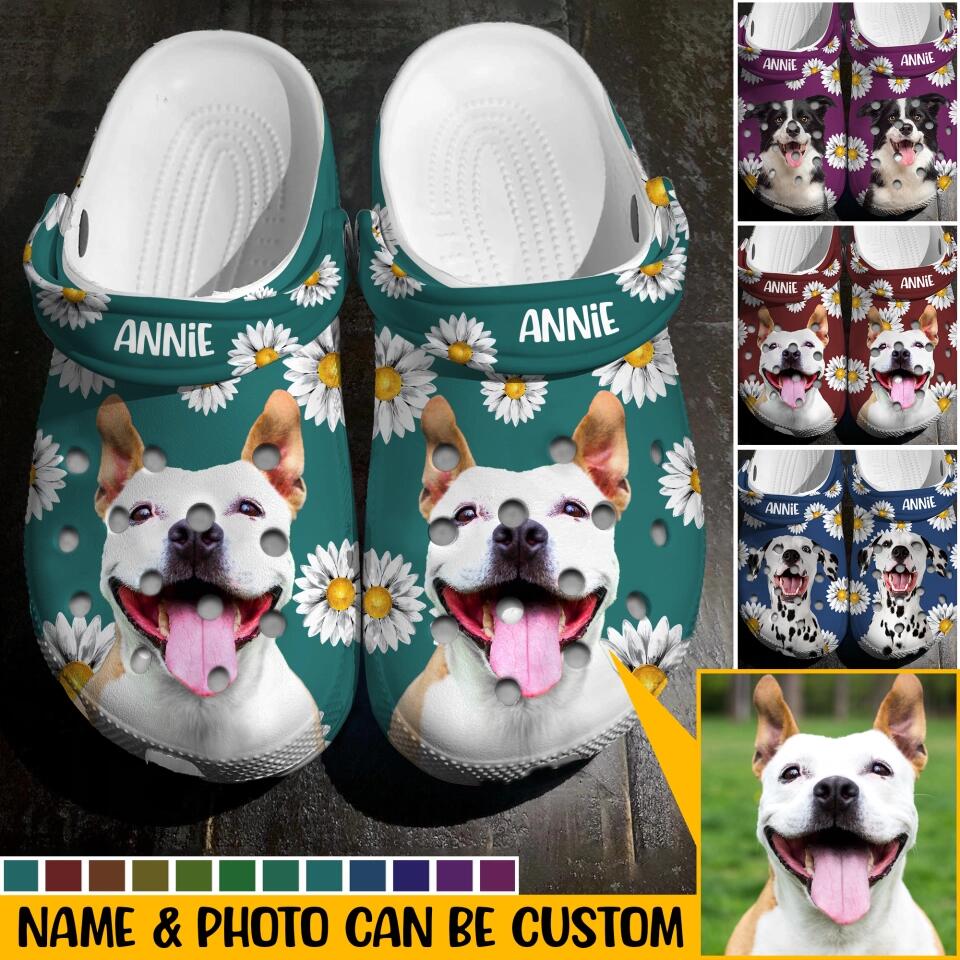 Personalized Upload Photo Dog Image A Girl Love Dog Clog Slipper Shoes Printed 23FEB-HQ24