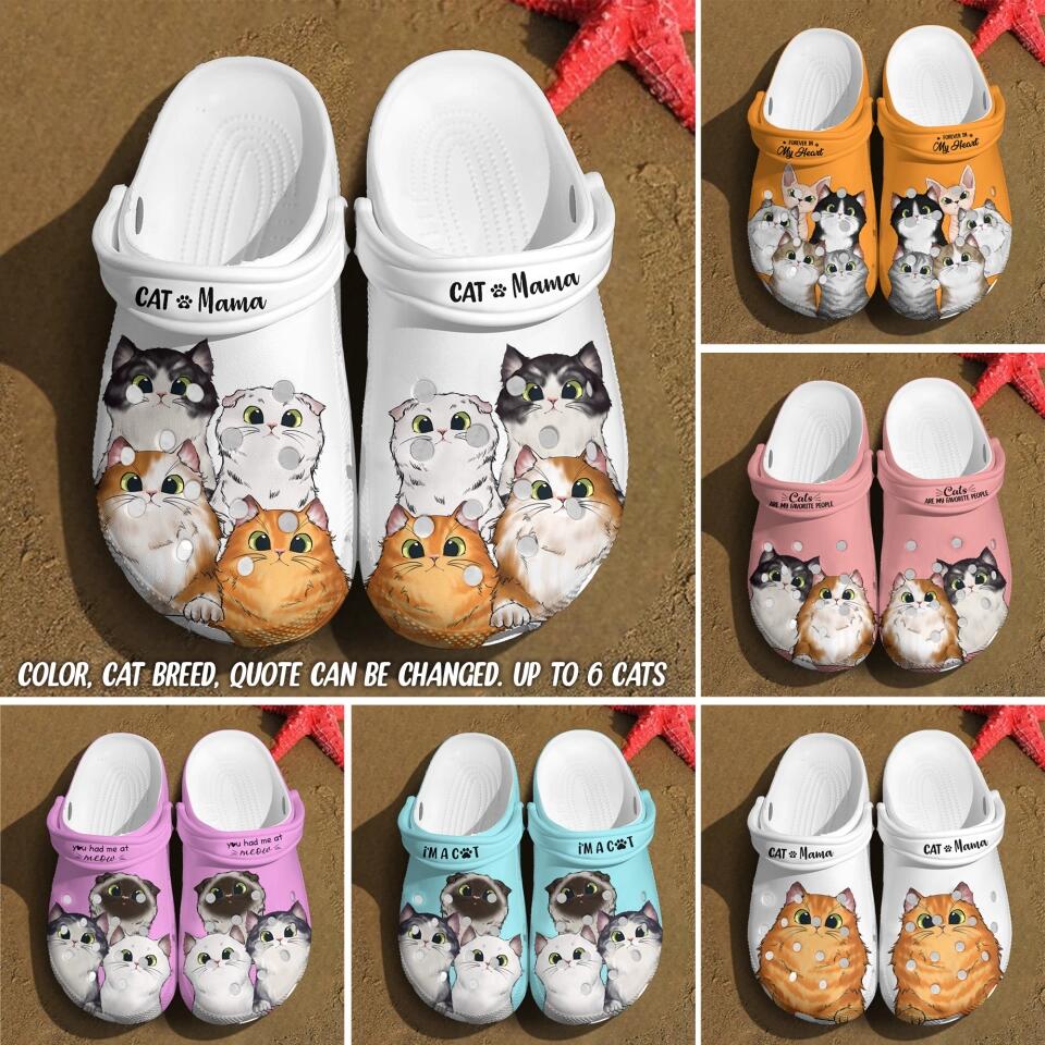 Personalized Cats In My Heart Gift For Cat Mom Clog Slipper Shoes Printed 22MAR-DT03