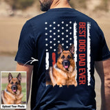 Personalized Upload Your Dog Photo US Flag Best Dog Dad Ever T-shirt Printed 23MAY-PN10