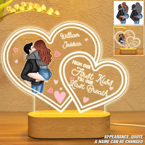 Personalized From Our First Kiss Till Our Last Breath Couple Led Lamp Printed PNDT1605