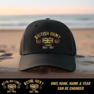 Personalized UK Veteran/Soldier Rank Camo with Name Cap Printed 23JUN-DT16
