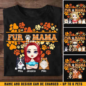 Personalized Fall Season Fur Mama, Cat lover, Dog Lover Tshirt Printed QTKH227