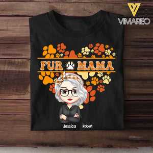 Personalized Fall Season Fur Mama, Cat lover, Dog Lover Tshirt Printed QTKH227