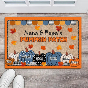Personalized Nana & Papa's Pumpkin Patch with Kid Name Doormat Printed HTHHN2707