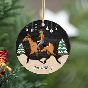 Personalized Horse Girl Custom Name Christmas Gift Wooden Ornament Printed LDMVQ23713