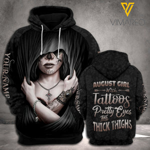 AUGUST GIRL WITH TATTOOS CUSTOMIZE HOODIE 3D LC