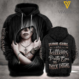 JUNE GIRL WITH TATTOOS CUSTOMIZE HOODIE 3D LC