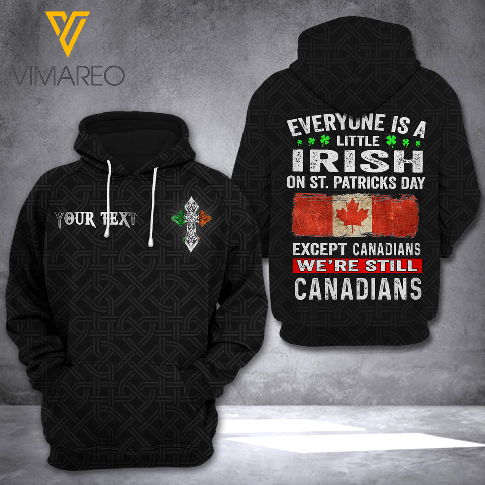 AH PERSONALIZED S.T PATRICK'S DAY CANADIANS HOODIE 3D PRINTED MAR-QH05