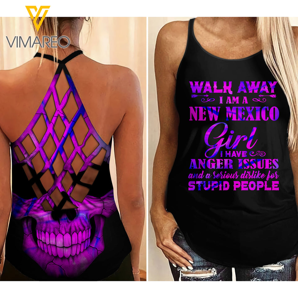 New Mexico Girl Criss-Cross Open Back Camisole Tank Top  ZQ2203