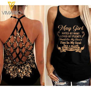 May Girl hate money Criss-Cross Open Back Camisole Tank Top 3 style ZT1403