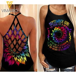 September Girl mermaid Criss-Cross Open Back Camisole Tank Top 3 style ZQ1903