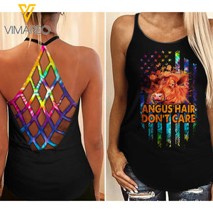 Angus Girl don't care Criss-Cross Open Back Camisole Tank Top ZT1903