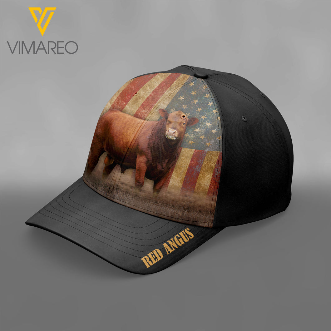 MH RED ANGUS CATTLE Peaked cap 3D FEB-HQ26