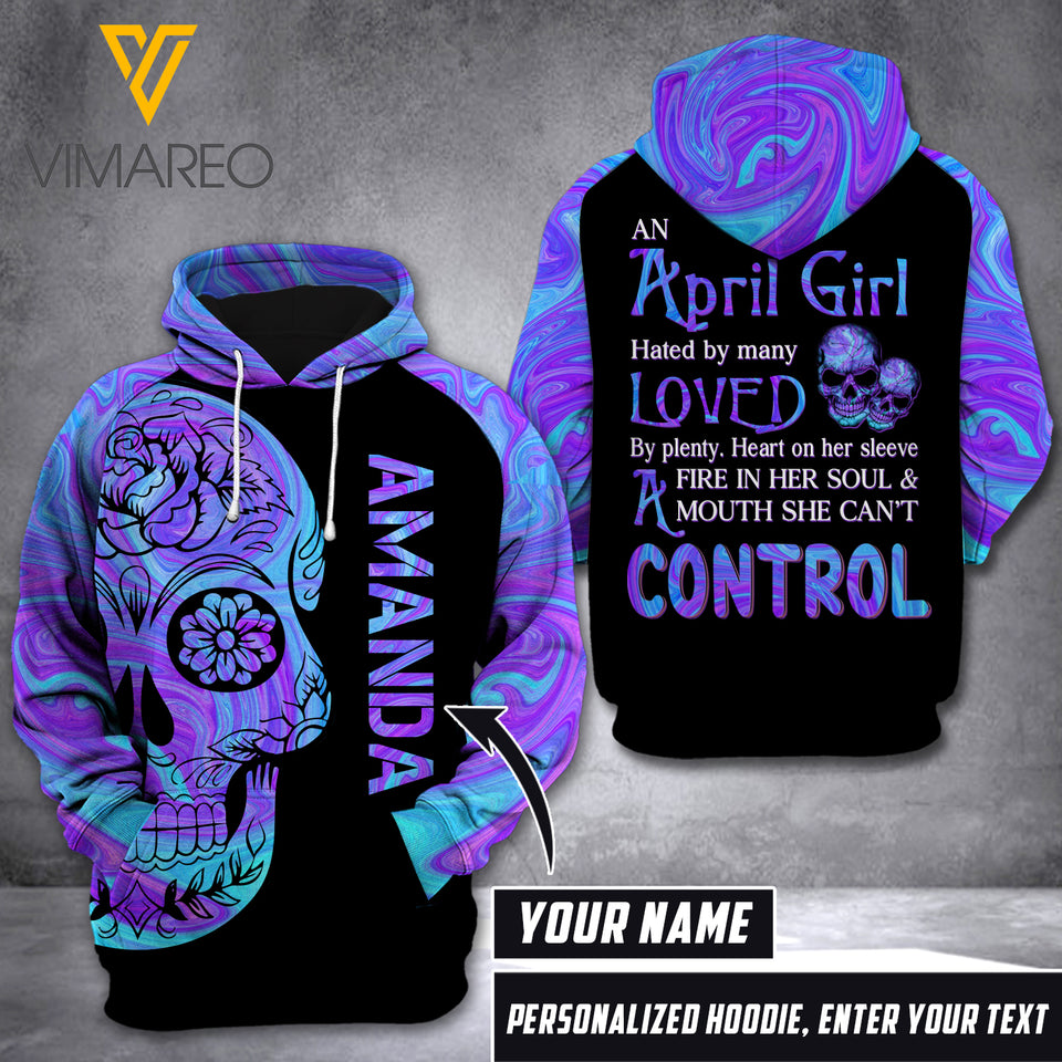 VMMH PERSONALIZED APRIL GIRL HOODIE 3D PRINTED MAR-QH04