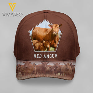 MH RED ANGUS CATTLE Peaked cap 3D FEB-QH26