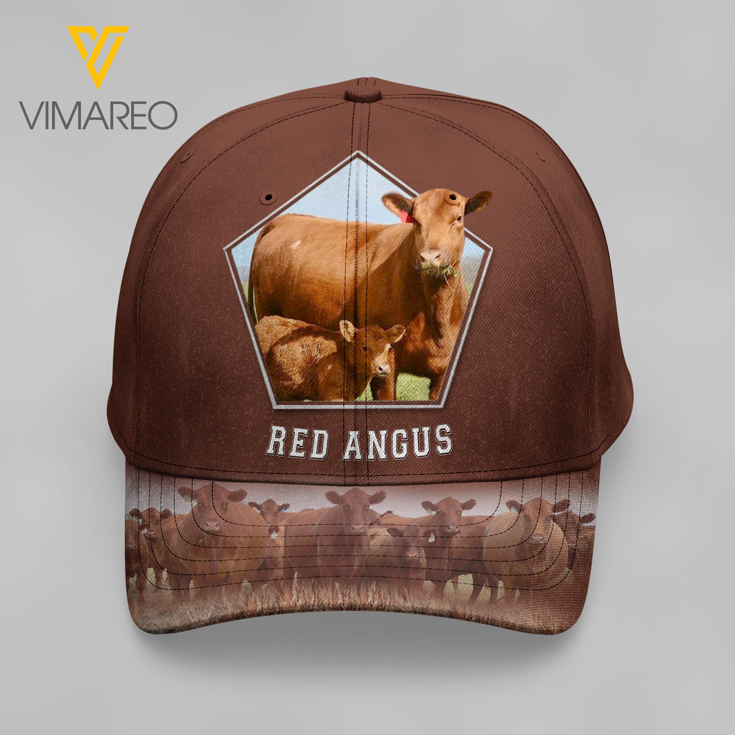 MH RED ANGUS CATTLE Peaked cap 3D FEB-QH26