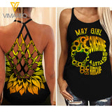 May Girl Criss-Cross Open Back Camisole Tank Top MAR-QH16