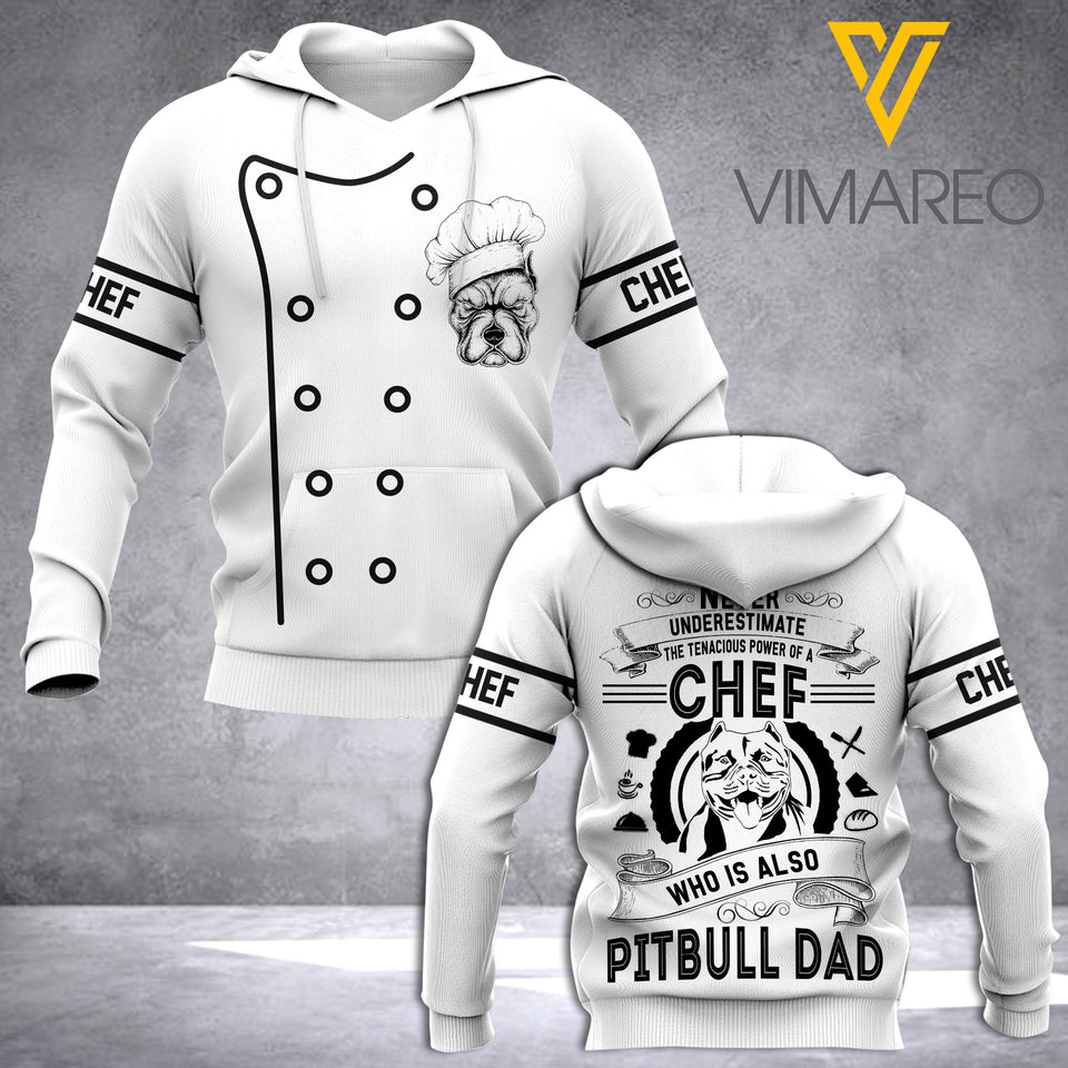 PERSONALIZED CHEF- PITBULL DAD HOODIE 3D LC