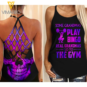 GYM CRISS-CROSS OPEN BACK CAMISOLE TANK TOP