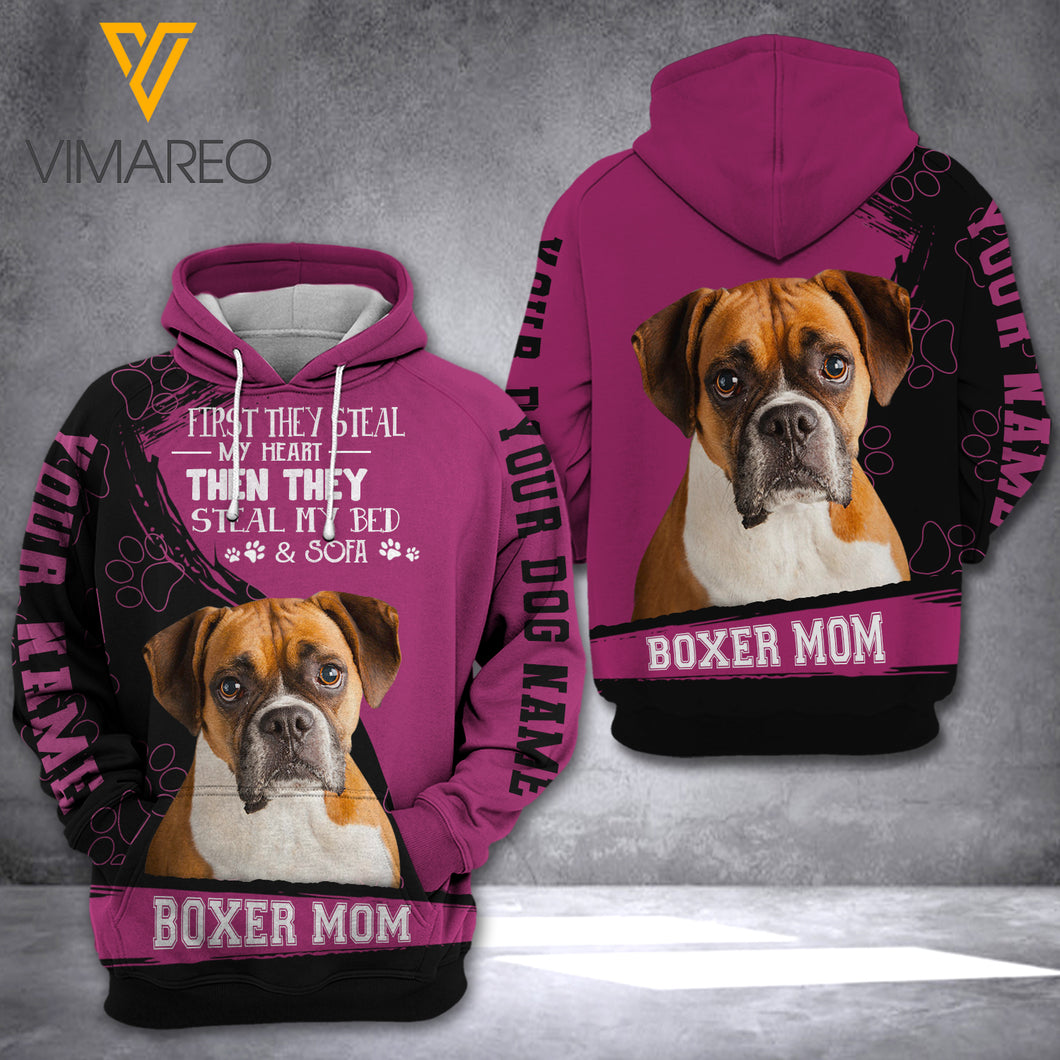 PERSONALIZED BOXER MOM HOODIE 3D PRINTED VMYY09