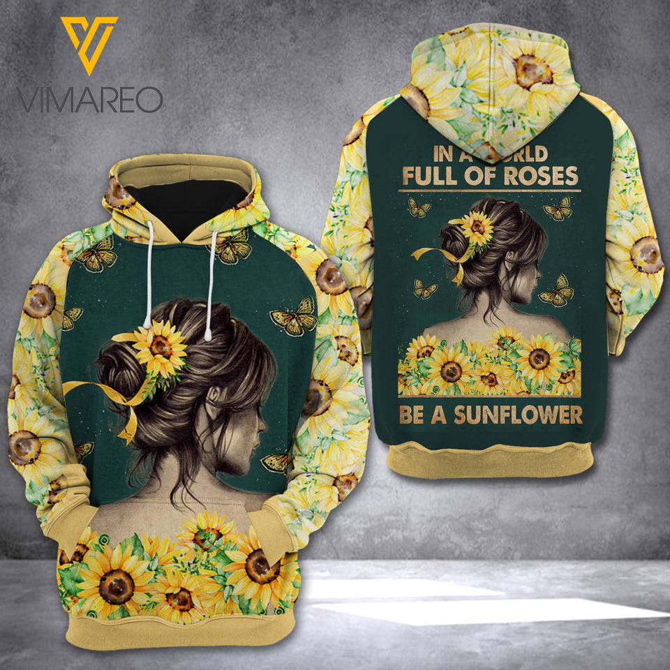 JUST A GIRL LIKE SUNFLOWER HOODIE 3D PRINTED 0217 NY