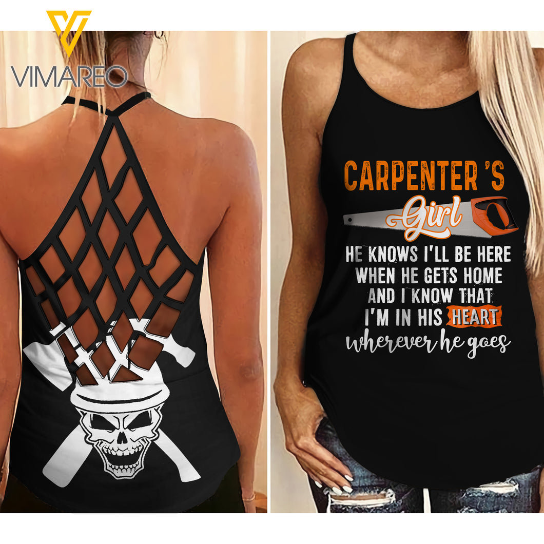 CARPENTER'S GIRL Criss-Cross Open Back Camisole Tank Top