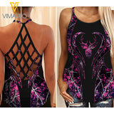 Hunting Girl Criss-Cross Open Back Camisole Tank Top 2303NGBQ