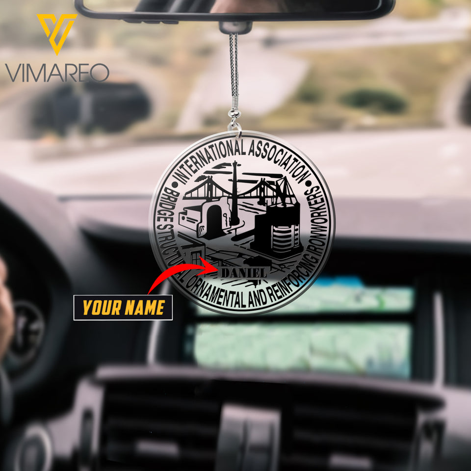 VMAH PERSONALIZED IRONWORKER CAR HANGING ORNAMENT MAR-MA09
