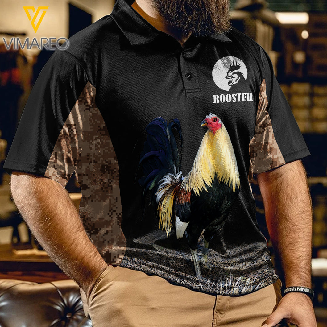 MH ROOSTER POLO SHIRT 3D PRINTED FEB-HQ05