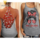 April Dog Mom Criss-Cross Open Back Camisole Tank Top