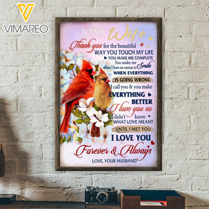 TO MY WIFE I LOVE YOU BIRDS CANVAS QTTN0701