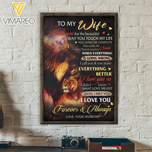 TO MY WIFE I LOVE YOU LION CANVAS QTTN0701