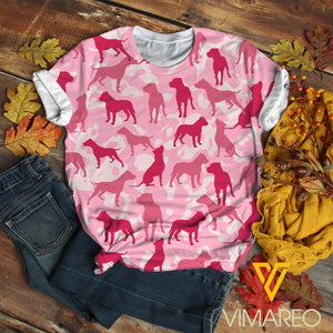 Pitbull pink camo T-shirt 3d VM1003